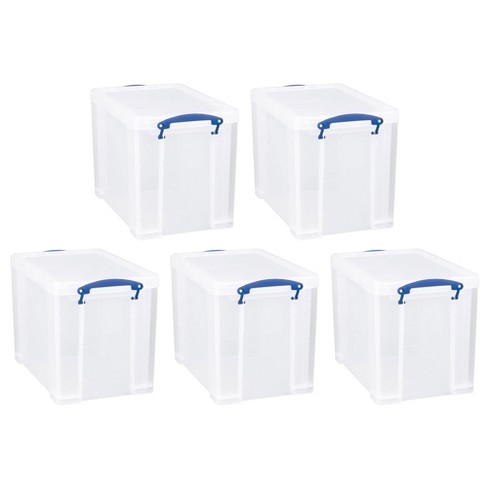 Homz Secure Latch Large Clear Stackable Storage Container Bin, 31 Quart, 4 Count