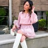 Amaryllis Women's Long Sleeve Smocked Waist Mini Dress with Tiered Skirt and Keyhole Neckline - 4 of 4