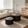 CAVINAS Coffee Table, Wooden Coffee Table with Relief Design, Modern Tea Table for Living Room, Office, Bedroom - 3 of 4