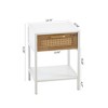 NicBex Nightstand with Rattan Drawer and Open Storage Shelf Modern End Table with Metal Legs for Bedroom,Living Room - 3 of 4