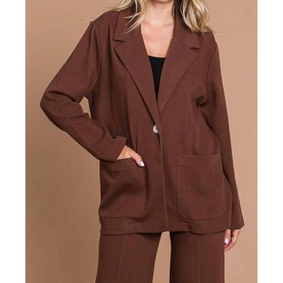 Women's One Button Oversize Blazer - Culture Code