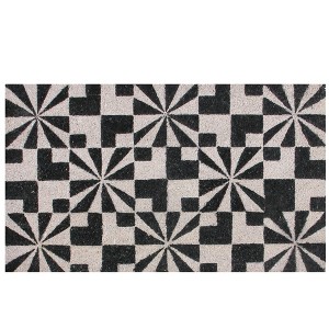 Northlight Black and Gray Abstract Rectangular Doormat 18" x 30" - 1 of 4