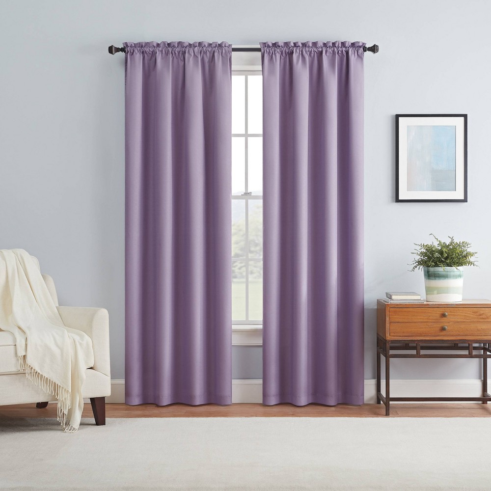 Photos - Curtains & Drapes Eclipse 1pc 42"x63" Blackout Braxton Thermaback Window Curtain Panel Lilac - Eclip 