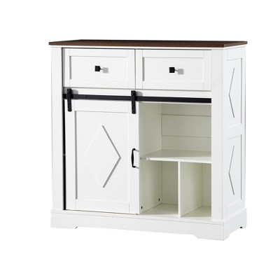 NicBex Shoe Rack Bench Shoe Storage Organizer Farmhouse Buffet Cabinet Coffee Storage Bar with Storage for Entryway