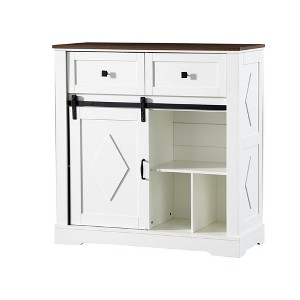 NicBex Shoe Rack Bench Shoe Storage Organizer Farmhouse Buffet Cabinet Coffee Storage Bar with Storage for Entryway - 1 of 4