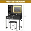 Makeup Vanity Desk with Mirror, Vanity Desk with Lights in 3 Colors, Girls Vanity Table with Charging Station, 4 Drawers - 2 of 4