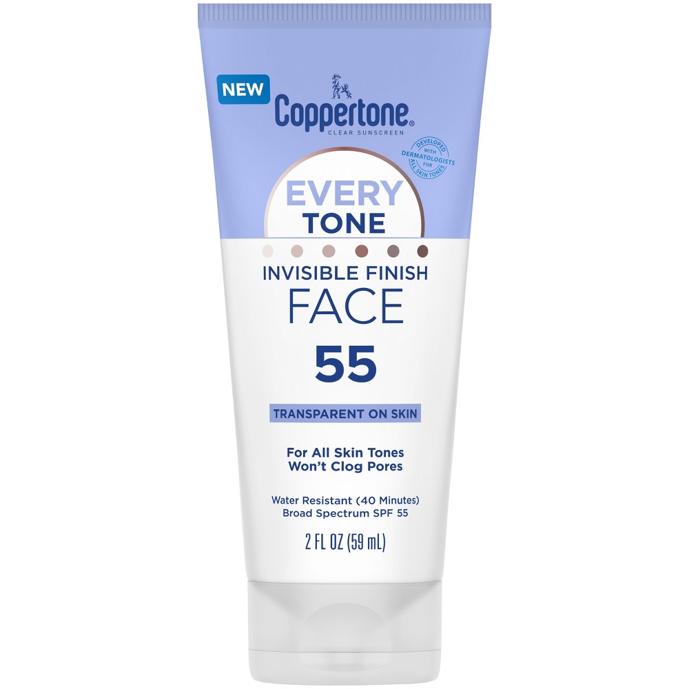 Photos - Sun Skin Care Coppertone Every Tone Face Sunscreen Lotion - SPF 55 - 2 fl oz