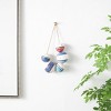 6"x3" Wood Buoy Handmade Distressed 5 Strung Wall Decor with Red and White Accents and Hanging Rope Blue - Olivia & May - 2 of 4