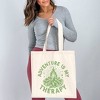 City Creek Prints Adventure Is My Therapy Canvas Tote Bag - 15x16 - Natural - 2 of 2