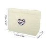 Unique Bargains Durable Heart Makeup Bag Beige Purple 1 Pc - 2 of 3