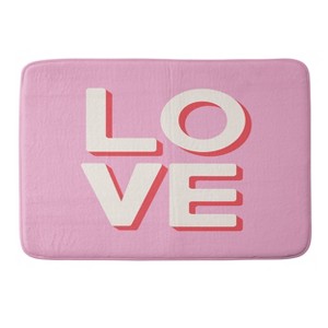 April Lane Art Love Pink Memory Foam Bath Rug Pink - Deny Designs - 1 of 4
