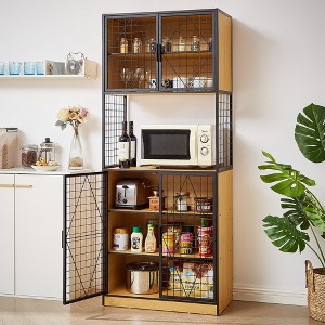 VECELO Kitchen Pantry Cabinet Freestanding Storage Cupboard with Door and Shelves Buffet Cabinet - 1 of 4