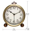 Aoibox Gold Modern Desk Alarm Clock for Bedroom Kids, Silent Non-Ticking Farmhouse Tabletop Metal Mantel Clock for Living Room Office, Arabic Numerals - 2 of 4