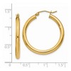Black Bow Jewelry 3mm x 30mm 14k Yellow Gold Classic Round Hoop Earrings - 4 of 4