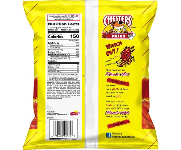 Chester's Flamin' Hot Fries Corn & Potato Snacks - 4.38oz