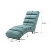 Gulches Linen Massage Chaise Lounge Ergonomic Tufted High Density Foam Side Storage Pocket Easy Assembly For Office Living Room Bedroom Teal - 2 of 4