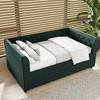 Whisen Twin Size Upholstered Velvet Tufted Daybed with Trundle - 4 of 4