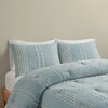 3Pcs Jacquard Cotton Duver Cover Set, Stripe Design Boho Style Bedding, Oeko-Tex Certified Bed Set with Matching Shams - 3 of 4