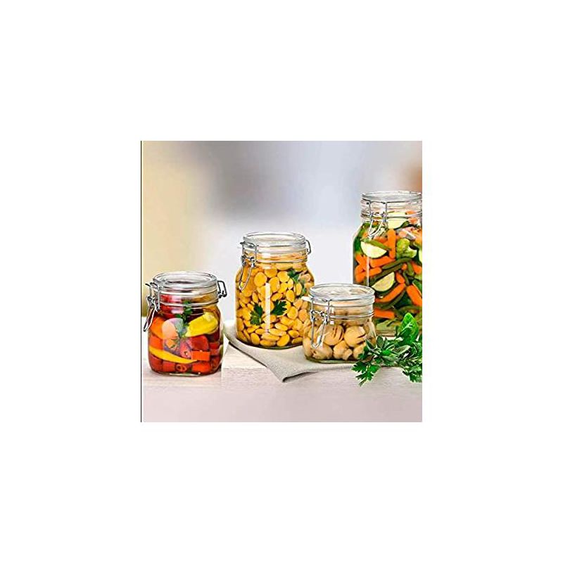 Bormioli Rocco Fido Clear Glass Jar with 85 mm Gasket, 1 Liter (Pack of 2), 4 of 6