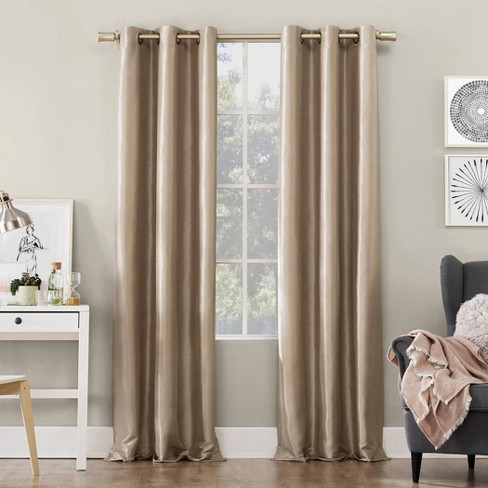 40 X84 Bardot Dupioni Faux Silk 100 Blackout Grommet Curtain