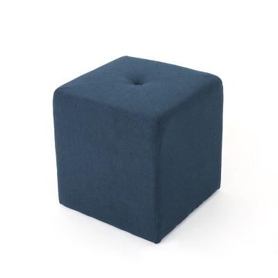 VYNXARIA Navy Blue Cube Ottomans and Benches - 16.50 Inches Wide, Versatile Seating Solution