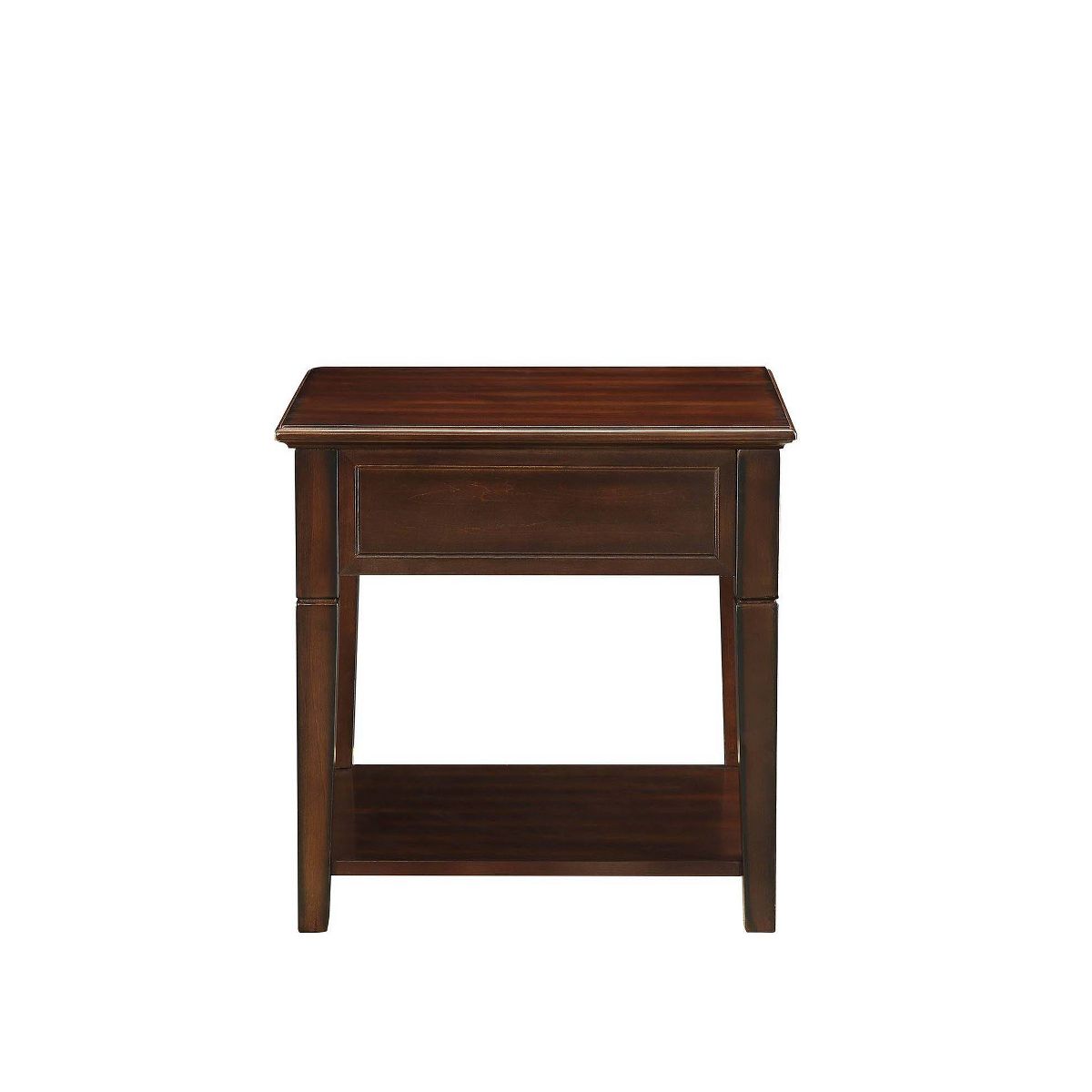 Acme Furniture Malachi End Table Walnut: Rectangular Side Table with Storage Drawer and Shelf - thumbnail 3