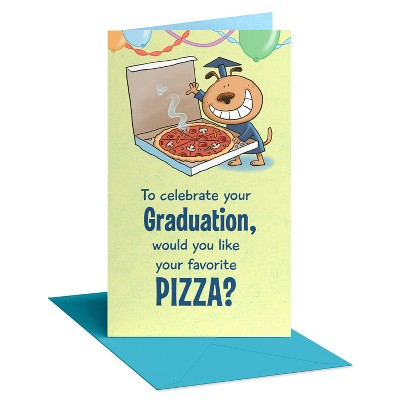 Recycled Paper Greetings Graduation Money Gift Card Holder Pizza Celebration