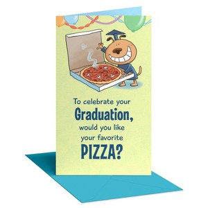 Recycled Paper Greetings Graduation Money Gift Card Holder Pizza Celebration - 1 of 3