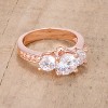 Slickblue Gorgeous 2.8 Ct. Three Stone Engagement Ring in Rose Gold Tone or Silvertone Options, Size 5-10 - 2 of 3