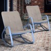 2pc Patio Modern Rocking Chair - Blue - Captiva Designs: Outdoor Seating with Powder-Coated Steel Frame & Polyester Cushions - 4 of 4