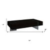 HomeRoots 53" Black And Clear Wood And Glass Sled Coffee Table - 3 of 4