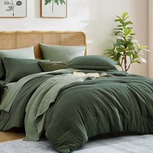 BAGOKIE 5/7 Pieces Bed in a Bag with Fitted Sheet, Flat Sheet, Pillow Sham, and Pillowcase - 1 of 4