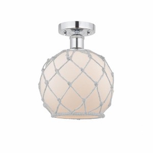 Farmhouse Rope - 1 Light Semi-Flush Mount In Industrial Style-10.75 Inches Tall and 8 Inches Wide - 1 of 1