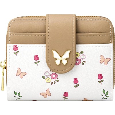 FATMOON Women’s Wallet - Stylish Floral RFID Bifold Purse with Zipper Coin Pocket & ID Window, Perfect for Daily Commuting, Shopping