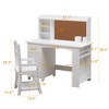Kids Desk, Study Desk and Chair Set for Boys and Girl, Wooden Kids Writing Table with Bookshelf, Bulletin Board, Cabinet and Drawer for Ages 3-8 - 2 of 4