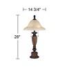 Kathy Ireland Sonnett Traditional Table Lamp 28" Tall Warm Bronze Faux Marble Alabaster Glass Shade for Bedroom Living Room Bedside Nightstand Office - 4 of 4