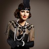 Generic 10 Pieces 1920s Flapper Great Gatsby Accessories Set Fashion Roaring 20's Theme Set with Headband Headpiece Long - 4 of 4