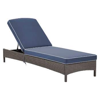 Palm Harbor Outdoor Wicker Chaise Lounge - Weathered Gray - Crosley