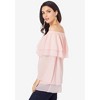 Roaman's Women's Plus Size Flounce Off-The-Shoulder Top - 28 W, Ivory - 4 of 4