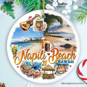 Napili Beach Hawaii Tropical Paradise Christmas Ornament, Hawaiian Islands Souvenir| OrnamentallyYou - 1 of 4