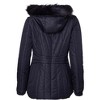 Sportoli Womens Winter Coat Faux Fur Trim Hooded Down Alternative Puffer Jacket - 2 of 4