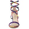 Allegra K Women's Tie Dye Lace Up Stiletto Heel Sandals - 3 of 4