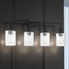 Sunset Lighting Clyde 4-Light Vanity, Steel Round Glass Clear Seedy, Matte Black Finish - 2 of 3