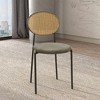 LeisureMod Euston Set of 4 Modern Dining Chairs – Wicker Back & Velvet Seat, Perfect for Dining Rooms and Kitchens - 3 of 4