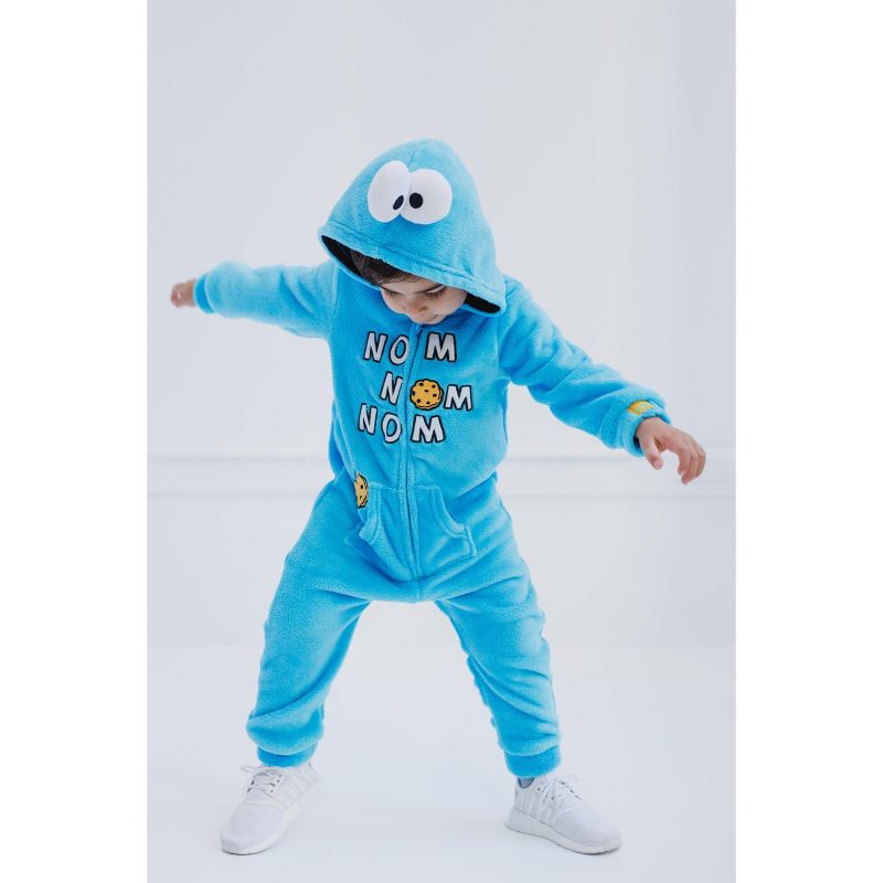 Sesame Street Elmo Cookie Monster Baby Zip Up Cosplay Costume Coverall Infant to Toddler, 2 of 9