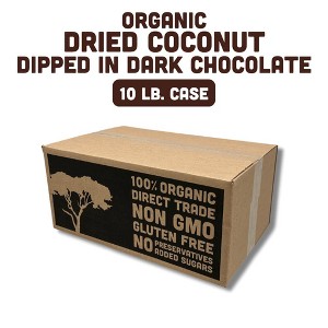 Mavuno Harvest Organic Dried Coconut Dipped in Dark Chocolate Fruit Snacks, All Natural Vegan Treat, Bursting with Flavor - Bulk 10 LB PK - 1 of 4