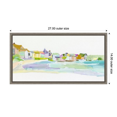 Seaside Tranquility Landscape Canvas Print in Cool Tones