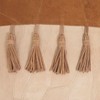 Saro Lifestyle Boho Patchwork Leather Tassel Poly Filled Pillow, 16"x16", Beige - 3 of 4