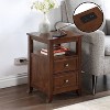 HomeStock Belmont Melbourne End Table with Two Drawers, Shelf and Built-In Charging Station, Stylish Accent Side Table with USB Ports and Plug - 2 of 4