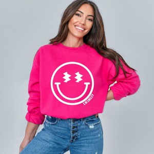 Simply Sage Market S.W.Smiley Lightning Bolt Smiley Face  Sweatshirt - 1 of 4